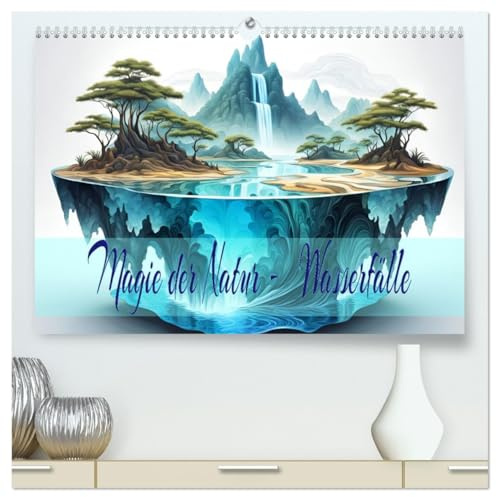 Magie der Natur - Wasserfälle (hochwertiger Premium Wandkalender 2026 DIN A2 quer), Kunstdruck in Hochglanz: Einzigartige verzauberte Wasserfälle, mit KI-generiert. (CALVENDO Natur)
