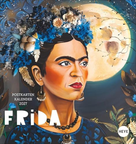 Frida Postkartenkalender 2027: Porträts der mexikanischen Malerin in einem kleinen Kalender zum Aufstellen im Format 16 x 17 cm zum Versenden oder Sammeln