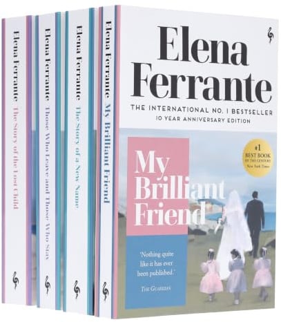 Neapolitan Quartet Elena Ferrante Collection 4 Books Set (My Brilliant Friend, Those Who Leave and Those Who Stay, The Story of the Lost Child, The Story of a New Name)