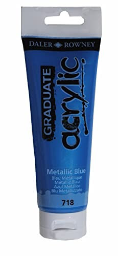Daler-Rowney Graduate Acrylic Paint, Plastic Tube, 4oz - 120 ml, Metallic Blue