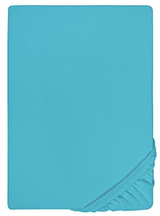 biberna Jersey-Elastic-Spannbetttuch 0077866 (Matratzenhöhe max. 25 cm) 1x 90x190 cm - 100x220 cm, türkis