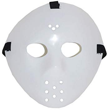 Maschera fluorescente hockey in plastica per travestimento horror