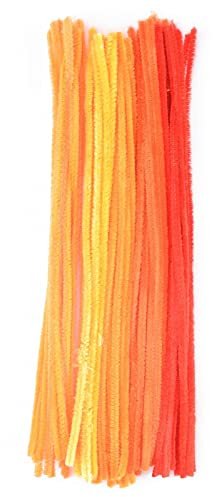 Vaessen Creative Pfeifenreiniger zum Basteln und Dekorieren, Cheniulle, Orange, 30 x 0.8 x 0.1 cm, 50-Einheiten