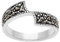 Silverly Frauen .925 Sterling Silber Markasit Simulierte Oxidiertes Crossover Bypass 'Z' Band Ring