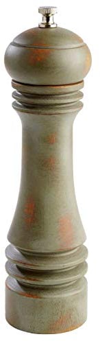 APS 40548 Moulin à poivre Professional Vintage, (Ø x H) : 6 x 23 cm, 300 g, Moulin à épices en bois de hêtre, broyeur en acier au carbone, degré de mouture réglable en continu, vert tilleul