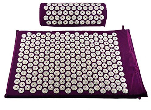 Akupressurmatte und Kopfkissen - in einem Set zur Lockerung von Verspannungen - Nagel bett Massagematte Yogabett Matratze Schmerzlinderung Entspannung und Meditation