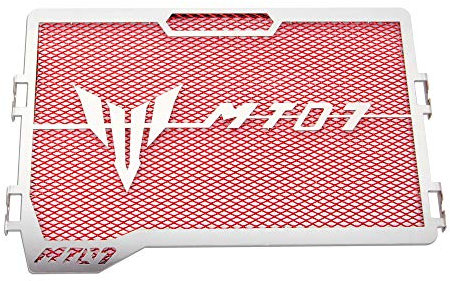 BXMoto Protezione Griglia Radiatore Acciaio Inossidabile per MT-07 2014-2020 (Non adatto per MT07 2021-2024) - Rosso - Frontale