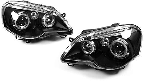 X-Parts 1030105 Angel Eyes Scheinwerfer für Polo 9N 9N3 in schwarz 05-09