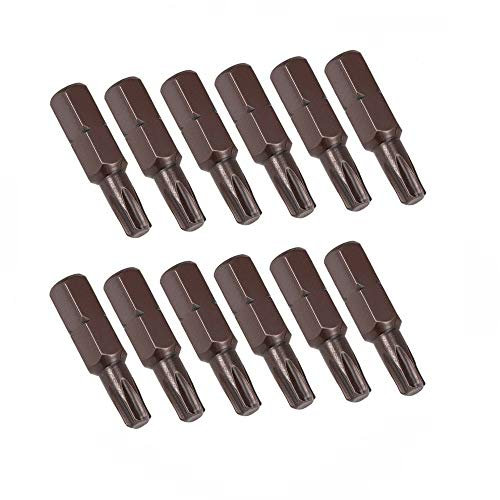 SUPERTOOL Lot de 12 embouts de tournevis Torx 25 mm à tige hexagonale magnétique pour tournevis électriques et perceuses (T15)
