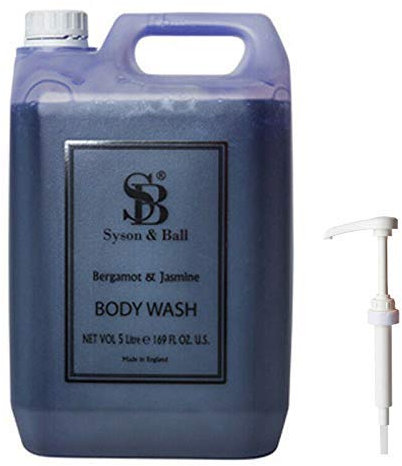 We Can Source It Ltd - Syson & Ball Luxury Body Wash 5L – Bergamot & Jasmine Scent – Premium Hotel & Spa Toiletries – Natural Shower Gel – Ideal for Guests, Hospitality & Home