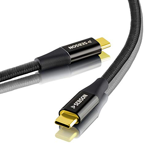 SEBSON USB Cable 0.5m - USB C to USB C - 3.1 Gen2 10Gbit/s, Quick Charging compatible with Samsung, Huawei, MacBook - Data Cable for Phone, PC, Laptop, Printer