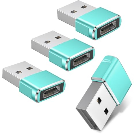 Basesailor USB C Buchse auf USB Stecker Adapter 4Stück,Typ C auf A Ladekabel Adapter für Apple iPhone 16 15 14 Mini Max,Airpods iPad 8 Pro 3 Air 4,S21 S22,Samsung Galaxy S24 S23 Plus Ultra A54,Z Flip5