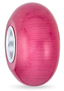 Bling Jewelry Einfacher Murano Glas Solider Rosafarbener Spacer Perlenanhänger Für Frauen Für Teenager Passend Für Europäisches Armband .925 Sterlingsilber