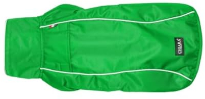CHIARA Regenjacke mit Geschirr Modell: Harry, Größe: XS (Regenmantel für Hunde mit integriertem Geschirr, 100% Wasserdicht, extra Sicherheit durch Reflektionsstreifen), Farbe: Grün