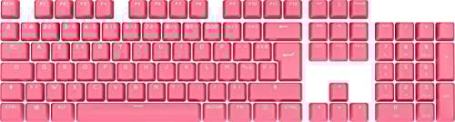 Corsair PBT DOUBLE-SHOT PRO Key Modification Kit (Double Injection PBT Keys, Standard Lower Rank, Textured Surface, 1.5mm Thickness, O-Ring Shocks Included) Rogue Pink