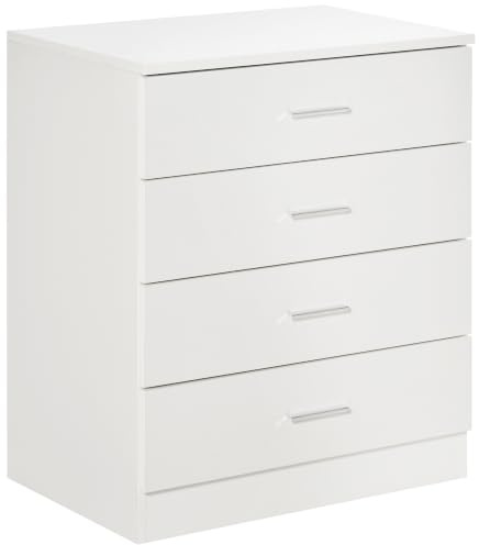 HOMCOM 4-Schubladen Kommode Metallschienen Kippschutz | Spielzimmer, Kinderzimmer, Flur