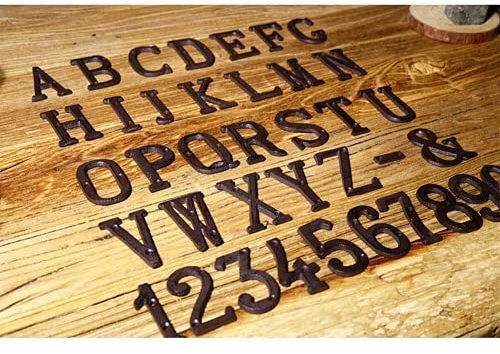 1pc Cast Wrought Iron Black Antique House Door Alphabet Letters and Numbers Plaques (F)
