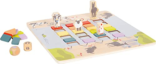 small foot Brückenspiel 4 Friendsaus Holz, Würfelspiel für Kinder mit Tiermotiven, ab 4 Jahren, 12235