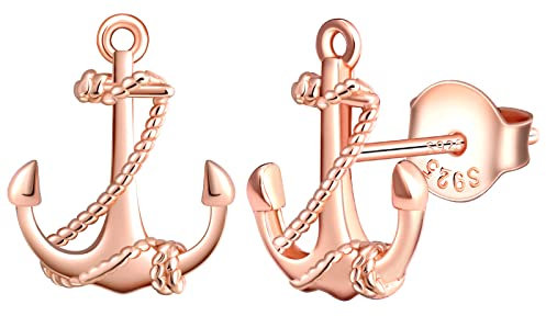 MicLee Ohrstecker 925 Sterling Silber Damen Einfach Anker Ohrringe Ohrschmuck mit Geschenkbeutel Super Weihnachten Geschenk