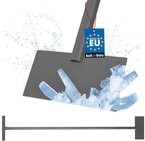 KOTARBAU® Eisschaber 90 x 200 mm Metall Eisstößer mit Stiel 120 cm Eeisscharre Grau Eishacker Eisstösser Gartengeräte Stoßscharre Bodenschaber Unkraut Schaber Unkrautschaber EIS Kratzer