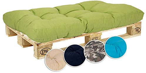 Beo Palettenkissen 120 x 80 cm | UV-beständiges Sitzkissen für Palettenmöbel | Made in EU | Palettenkissen Outdoor wasserabweisend | Europaletten Polster | Paletten Sitzkissen in Hell-Grün
