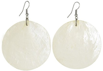 Ruilogod Silber Ton Kunststoff-Loop-Design Anhänger Angelhaken Ohrringe Beige Pair