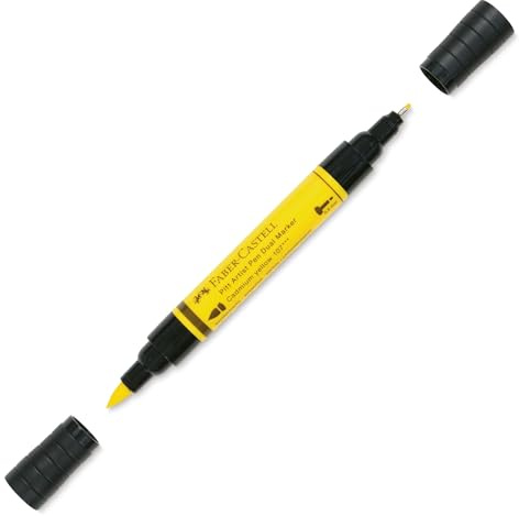 Faber-Castell Art & Graphic Pitt Artist Pen Dual Marker India Ink, Cadmium Yellow, Single Pitt Pen, For Art, Craft, Drawing, Skizzing, Home, School, Uni, Coloring
