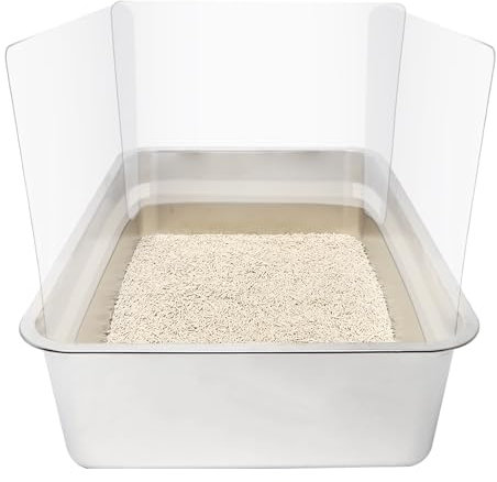 YOILES 3PCS Cat Litter Box Pee Shields,Transparent Easy Clean Splash Guard for Open Top Litter Pan 14.5×11.5in- Litter Box Not Included(3PC)
