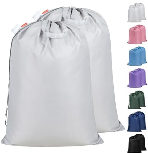 Polecasa Extra großer, robuster Wäschesack mit reißfestem Stoff, 130 g/m², ID-Tag und Griffen, leicht zu tragen, wasserdicht, schmutzige Kleidung, Kordelzugbeutel, waschbarer Geschenkkorb für Reisen,