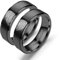Ihanskio Personalisierte Passende Versprechen Paar Ringe Herz Fingerabdruck Gravur Matte Titan Stahl Trauringe Breite 8mm Liebe Verlobungsbänder für Frauen Männer (Black-8mm/6mm)
