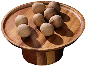 zalati Soporte de madera para tartas, pedestal con pies, bandeja para servir pasteles, postres, aperitivos, dulces, golosinas, 20 cm