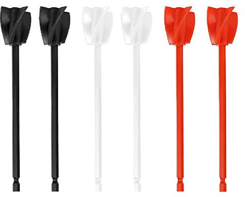 SPORTARC 6 mezcladores de pintura para taladro, mezclador de resina, batidor de pintura para taladro, accesorio mezclador de taladro reutilizable, para cualquier taladro de 1/4 pulgadas, mezcla de