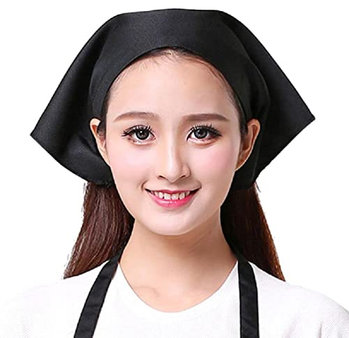 UNFAIRZQ Japanischer Stil für Damen und Herren, dreieckig, Kopftuch, Handtuch, Küche, Restaurant, Koch, Hut, Boxen für Blumen, Herz, Schwarz, Schwarz