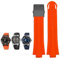 IOTUP 24 mm x 12 mm Gummi-Uhrenarmband für Oris-Armband, Silikon-Uhrenarmband, Edelstahl-Faltschließe, 24-12mm, Achat