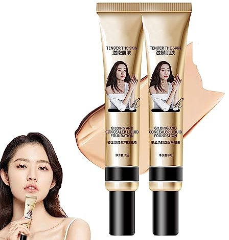 EXQST 2 Stück Concealer Foundation CC Liquid 30 ml 24 Stunden Matte CC Cream Foundation Full Coverage Foundation