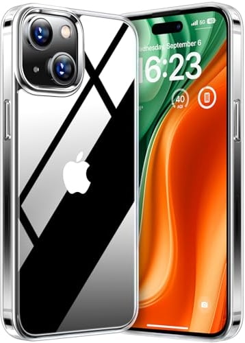 TORRAS Crystal Clear for iPhone 15 Case, NO.1 Anti-Yellowing Certified by RoHS, 12FT Military Shockproof Protective, Thin Slim 15 Cases Silicone Soft Phone Case for iPhone 15 Cover Transparent