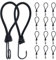 Mooshy 12 Stück Spanngummi mit Haken 20cm Expanderhaken Planenspanner mit Haken Gummispanner mit Haken Planenspanner mit Spiralhaken für Stationäre Planen, Banner, Garten, Tarps, Netze