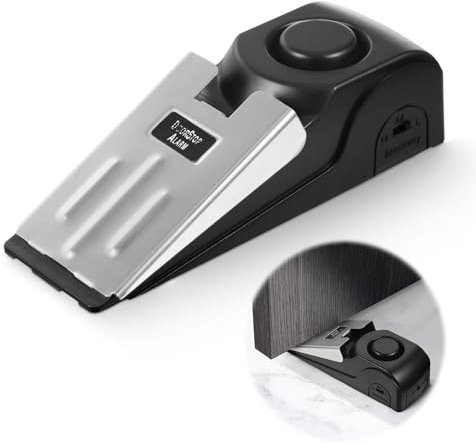 Door Stop Alarm, Portable Door Wedge Alarm, Door Wedge Security, Door Stopper Alarm Security Wedge Door Stopper Alarm Non Slip with 120db Alert Magnetic Push Catch Push Open Door Latches