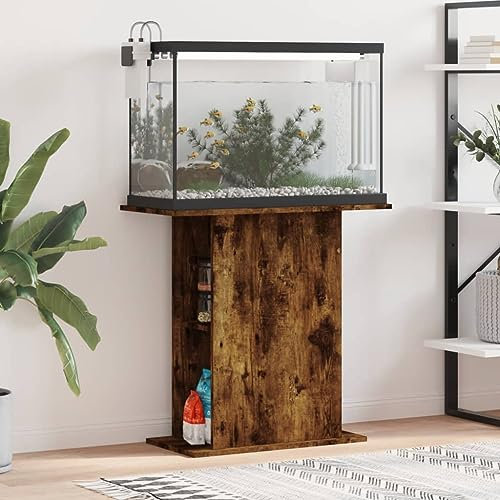 Festnight Aquarium Unterschrank mit Stauraum Aquariumständer 36 x 75 x 72.5cm Aquariumschrank mit Fächer Räuchereiche Aquarium Mit Unterschrank Aquarium Stand Aquarium Tisch Ständer für Aquarium Holz