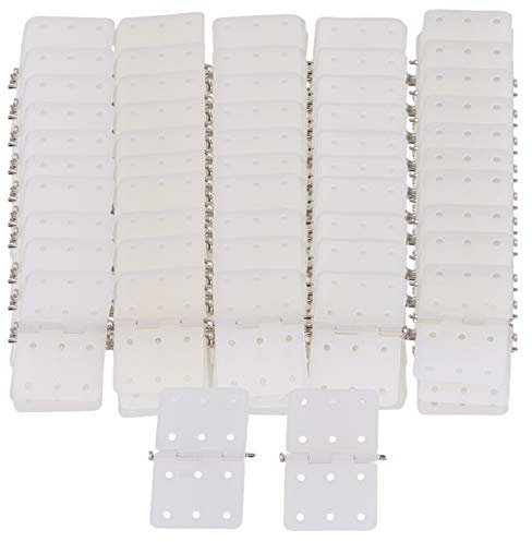 BQLZR Lot de 100 charnières rectangulaires en plastique beige pliables pour avion RC 28 x 16 mm