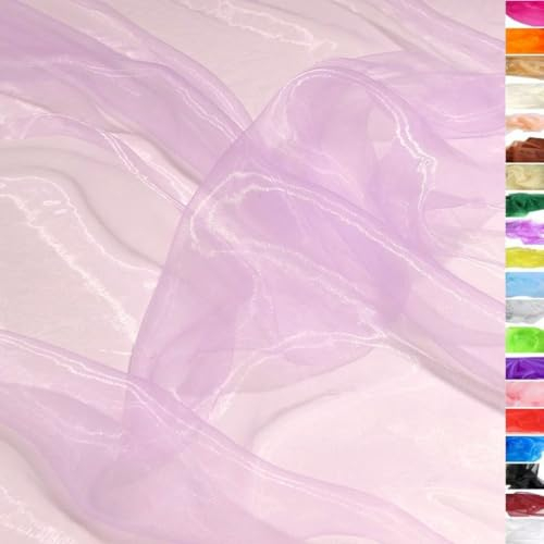 TOLKO 1m Organza Stoffe zum Nähen Meterware | Hauch Zart, Fein, Durchsichtig | zum Dekorieren Basteln 145cm breit | leichter Glanz Stoff für Gardine Vorhänge Tischdecken Deko Schals (Porzellan)
