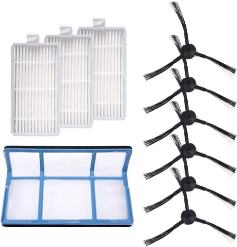 YUETTYY Staubsaugerfilter Seitenbürsten Kit für Medion MD 18500/18600/MD18501/MD16192 Ersatzteile 1 x Vorfilter Mesh 3 x Filter 6 x Seitenbürsten