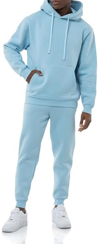 Redbridge Stylischer Herren Jogginganzug Set Kapuzenpullover und Jogginghose Premium Sweat Anzug Regular Fit Hellblau L