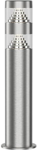 Arum Borne Inox LED 9W, forte puissance 1000 lumens (rendu 80W) éclairage LED en blanc neutre 4000K, hauteur 40cm, pour allée de jardin, terasse (NORA Inox)