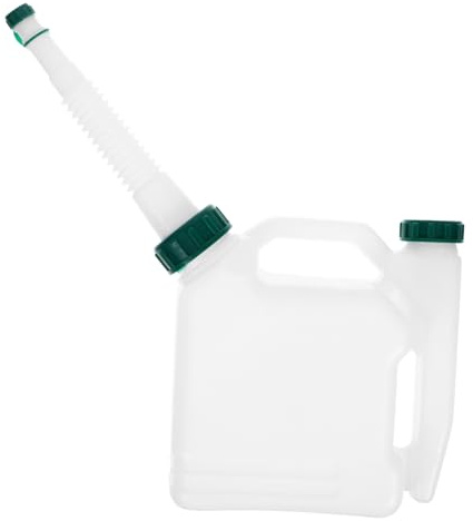 TINEASUR Bouteille de Mélange de Carburant 1,5 L en Plastique Blanc, Légère, Anti-fuite, pour Usage Extérieur, Ratios 20:1, 25:1, 40:1, 50:1