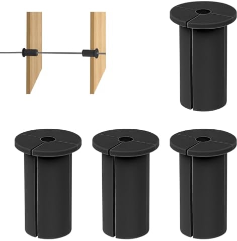 4 Stück Wall Grommets Kabelführungsset Silikon Mauerdurchführung Kabel Wanddurchführung Kabel Kabeldurchführungsbuchsen für 2,5cm Wandloch (Schwarz)