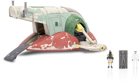 Star Wars Micro Galaxy Squadron Boba Fett (Ep 5) – Véhicule de 17,8 cm avec présentoir de vol et trois accessoires de micro figurines de 2,5 cm