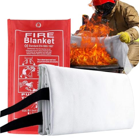 Manta ignífuga para cocina, manta ignífuga de fibra de vidrio, manta ignífuga para chimenea, escuela, almacén, área de trabajo, coche, barbacoa