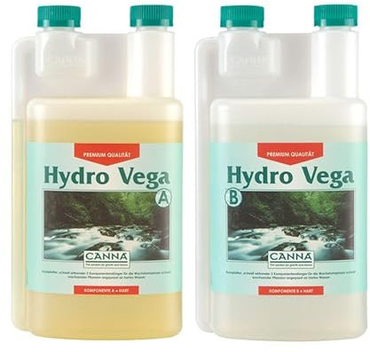 CANNA Hydro Vega A + B je 1 l (Hartes Wasser) - CANNA Hydro Vega - Hydroponischer Dünger - FERTILIZER - 1 Liter