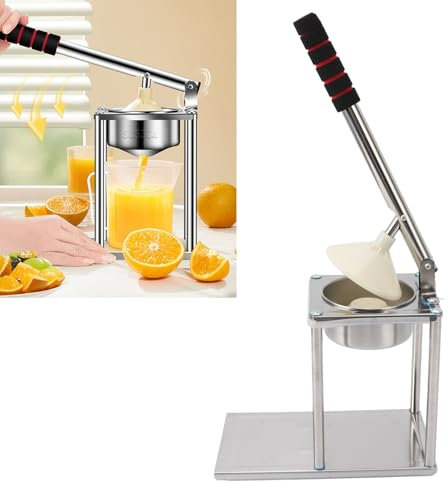 Multifunktionale Handpresse aus Edelstahl, Orangenpresse, Kompakte Manuelle Zitronenpresse mit Humanisiertem Griff für den Privaten und Gewerblichen Gebrauch